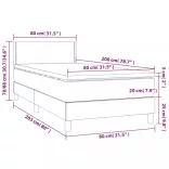 fekete műbőr rugós ágy matraccal és LED-del 80 x 200 cm