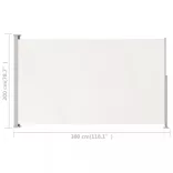 krémszínű behúzható oldalsó terasznapellenző 200 x 300 cm