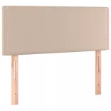 cappuccino színű műbőr rugós ágy matraccal és LED-del 80x200 cm