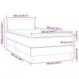 fehér műbőr rugós ágy matraccal és LED-del 100x200 cm