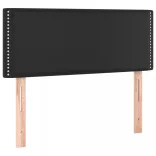 fekete műbőr rugós ágy matraccal és LED-del 120x200 cm