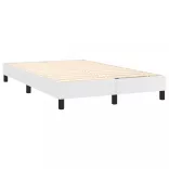 fehér műbőr rugós ágy matraccal és LED-del 120x200 cm