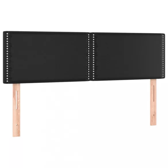 fekete műbőr rugós ágy matraccal és LED-del 140 x 190 cm