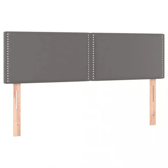 szürke műbőr rugós ágy matraccal és LED-del 140x190 cm