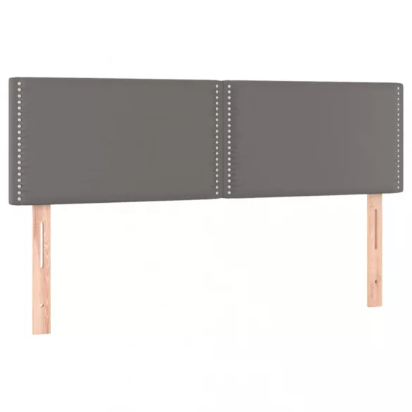 szürke műbőr rugós ágy matraccal és LED-del 140x200 cm
