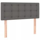 szürke műbőr rugós ágy matraccal és LED-del 90x190 cm