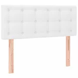 fehér műbőr rugós ágy matraccal és LED-del 90x200 cm