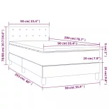 szürke műbőr rugós ágy matraccal és LED-del 90x200 cm