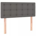 szürke műbőr rugós ágy matraccal és LED-del 100x200 cm
