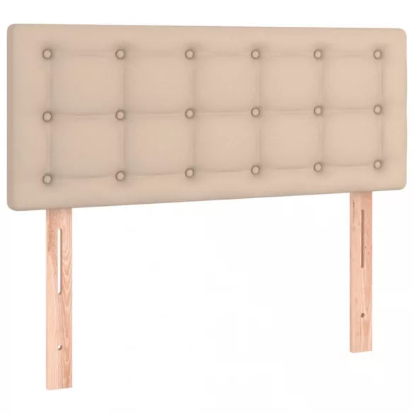 cappuccino színű műbőr rugós ágy matraccal és LED-del 100x200cm