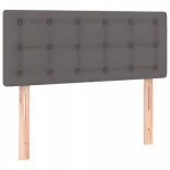 szürke műbőr rugós ágy matraccal és LED-del 120x200 cm