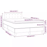 szürke műbőr rugós ágy matraccal és LED-del 120x200 cm