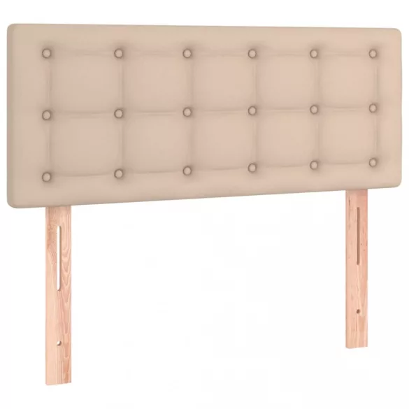 cappuccino színű műbőr rugós ágy matraccal és LED-del 120x200cm