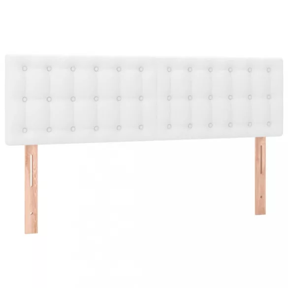 fehér műbőr rugós ágy matraccal és LED-del 140x200 cm