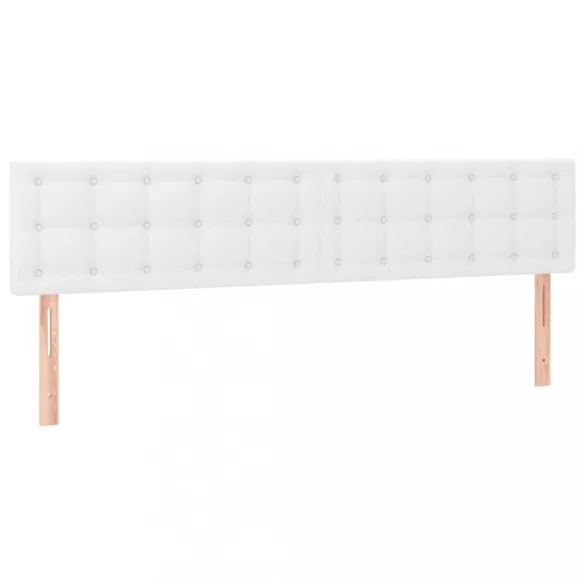 fehér műbőr rugós ágy matraccal és LED-del 160x200 cm