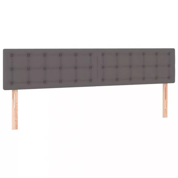 szürke műbőr rugós ágy matraccal és LED-del 160x200 cm