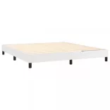 fehér műbőr rugós ágy matraccal és LED-del 180x200 cm