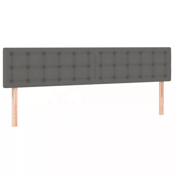 szürke műbőr rugós ágy matraccal és LED-del 200x200 cm