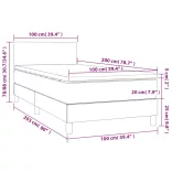 fekete bársony rugós és LED-es ágy matraccal 100x200 cm