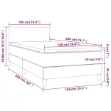 sötétzöld bársony rugós és LED-es ágy matraccal 100x200 cm