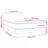 sötétzöld bársony rugós és LED-es ágy matraccal 120x200 cm