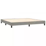 világosszürke bársony rugós és LED-es ágy matraccal 200x200 cm