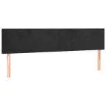 fekete bársony rugós és LED-es ágy matraccal 200x200 cm