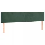 sötétzöld bársony rugós és LED-es ágy matraccal 200x200 cm