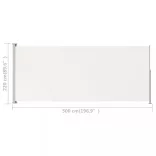 krémszínű behúzható oldalsó terasznapellenző 220 x 500 cm