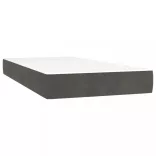 sötétszürke bársony rugós és LED-es ágy matraccal 90x190 cm