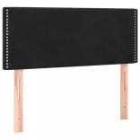 fekete bársony rugós és LED-es ágy matraccal 100x200 cm