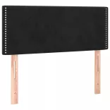 fekete bársony rugós és LED-es ágy matraccal 120x200 cm