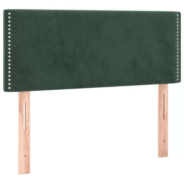 sötétzöld bársony rugós és LED-es ágy matraccal 120x200 cm