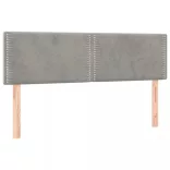 világosszürke bársony rugós és LED-es ágy matraccal 140x190 cm