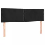 fekete bársony rugós és LED-es ágy matraccal 140x190 cm