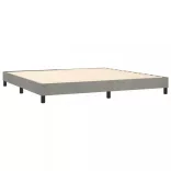 világosszürke bársony rugós és LED-es ágy matraccal 200x200 cm