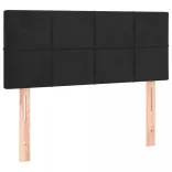 fekete bársony rugós és LED-es ágy matraccal 90x200 cm