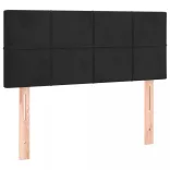 fekete bársony rugós és LED-es ágy matraccal 100x200 cm