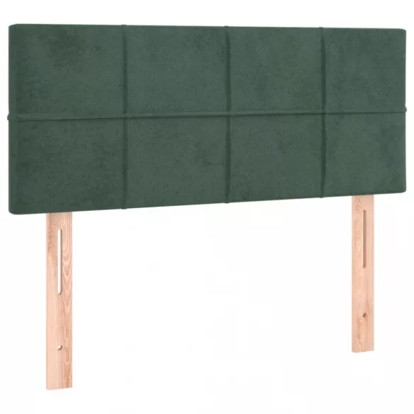sötétzöld bársony rugós és LED-es ágy matraccal 120x200 cm