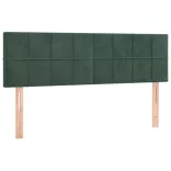 sötétzöld bársony rugós és LED-es ágy matraccal 140x190 cm