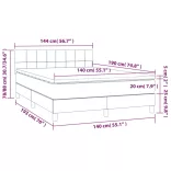 sötétzöld bársony rugós és LED-es ágy matraccal 140x190 cm