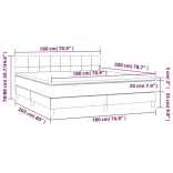 sötétzöld bársony rugós és LED-es ágy matraccal 180x200 cm