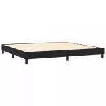 fekete bársony rugós és LED-es ágy matraccal 200x200 cm