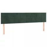 sötétzöld bársony rugós és LED-es ágy matraccal 200x200 cm