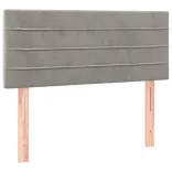 világosszürke bársony rugós és LED-es ágy matraccal 100x200 cm