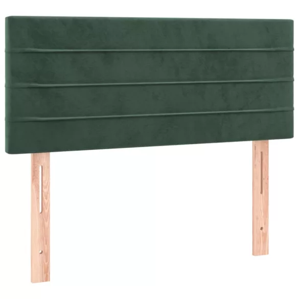 sötétzöld bársony rugós és LED-es ágy matraccal 120x200 cm