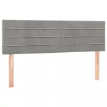 világosszürke bársony rugós és LED-es ágy matraccal 140x190 cm