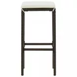 4 db barna polyrattan bárszék párnával