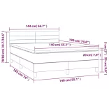 sötétzöld bársony rugós és LED-es ágy matraccal 140x190 cm