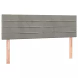 világosszürke bársony rugós és LED-es ágy matraccal 140x200 cm